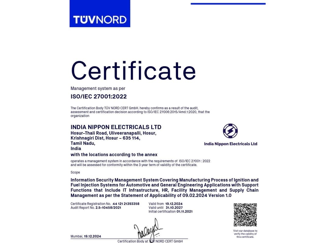 ISO/IEC 27001:2022 – Information Security Management Certification